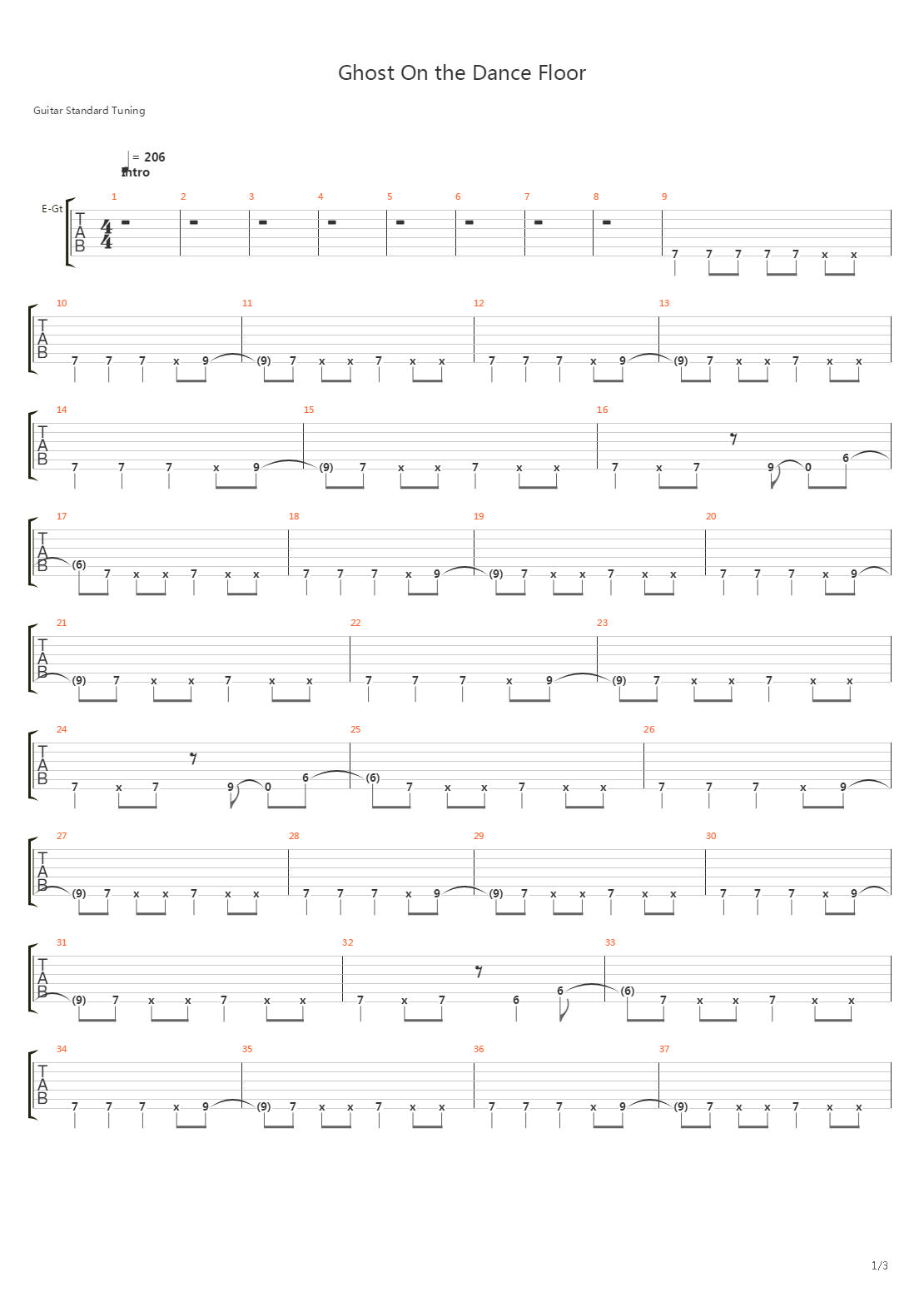 Ghost On The Dance Floor吉他谱