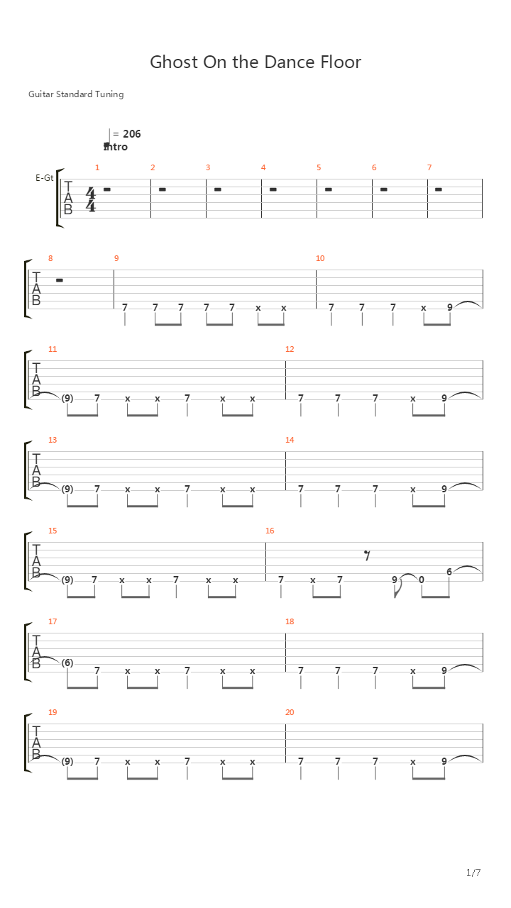 Ghost On The Dance Floor吉他谱