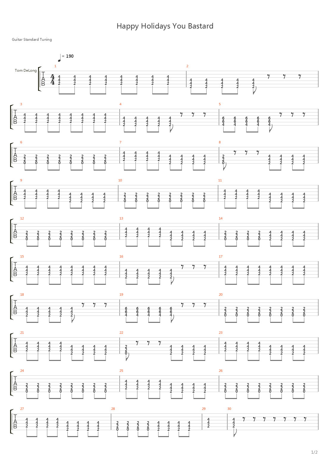 Happy Holidays You Bastard吉他谱