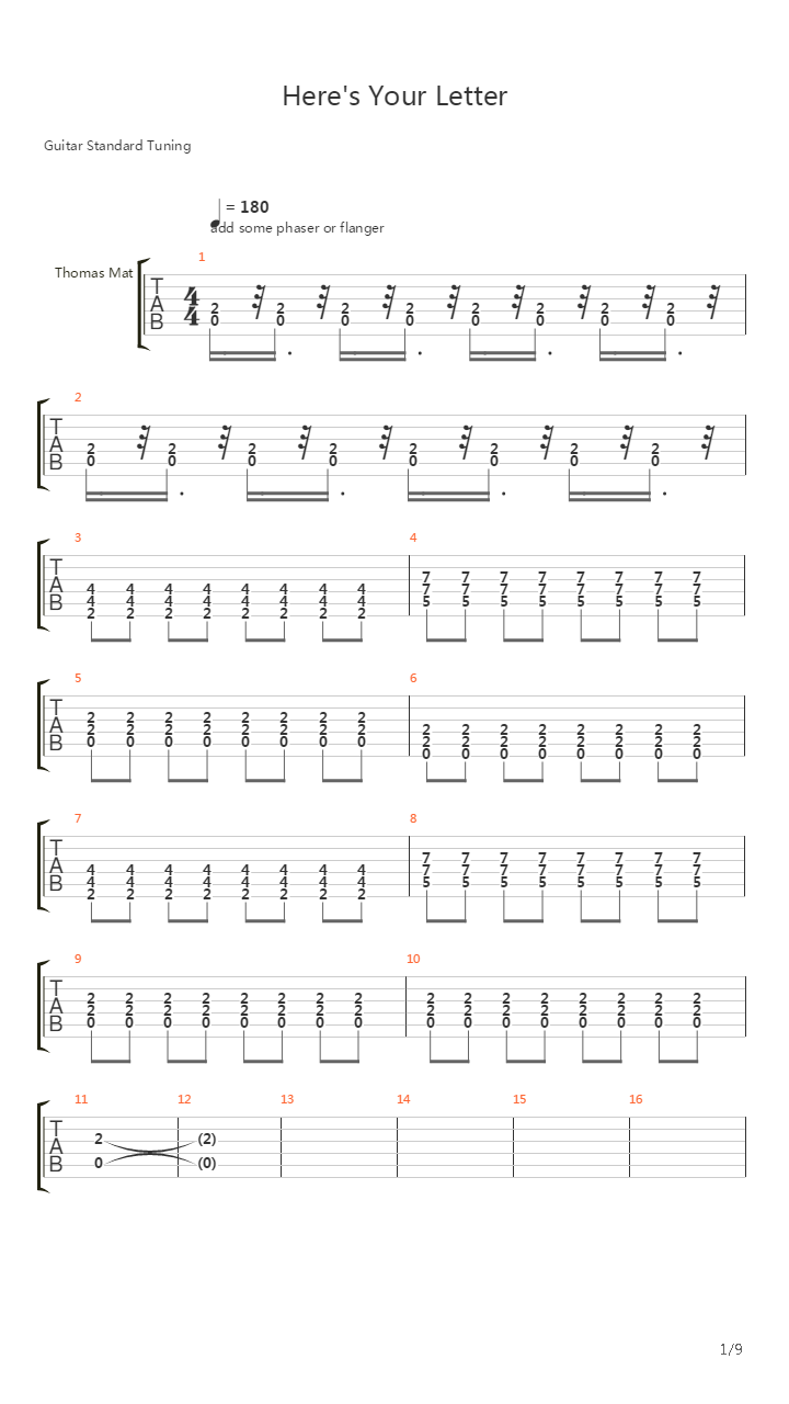 Heres Your Letter吉他谱