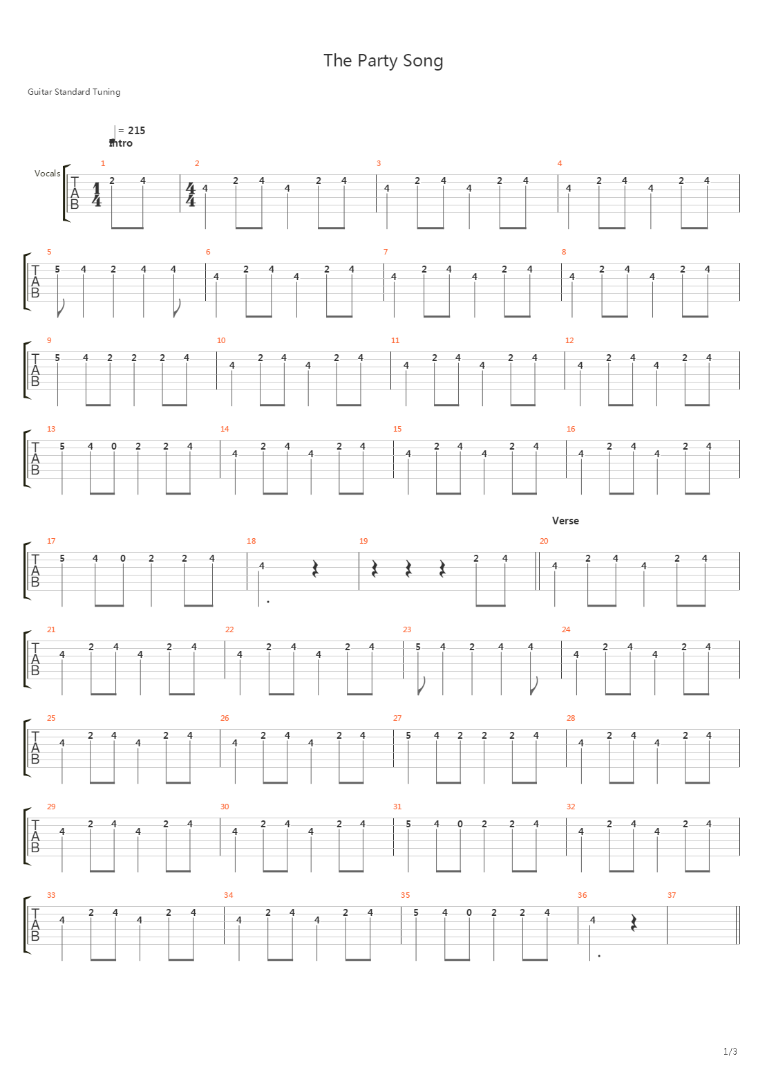 Party Song吉他谱