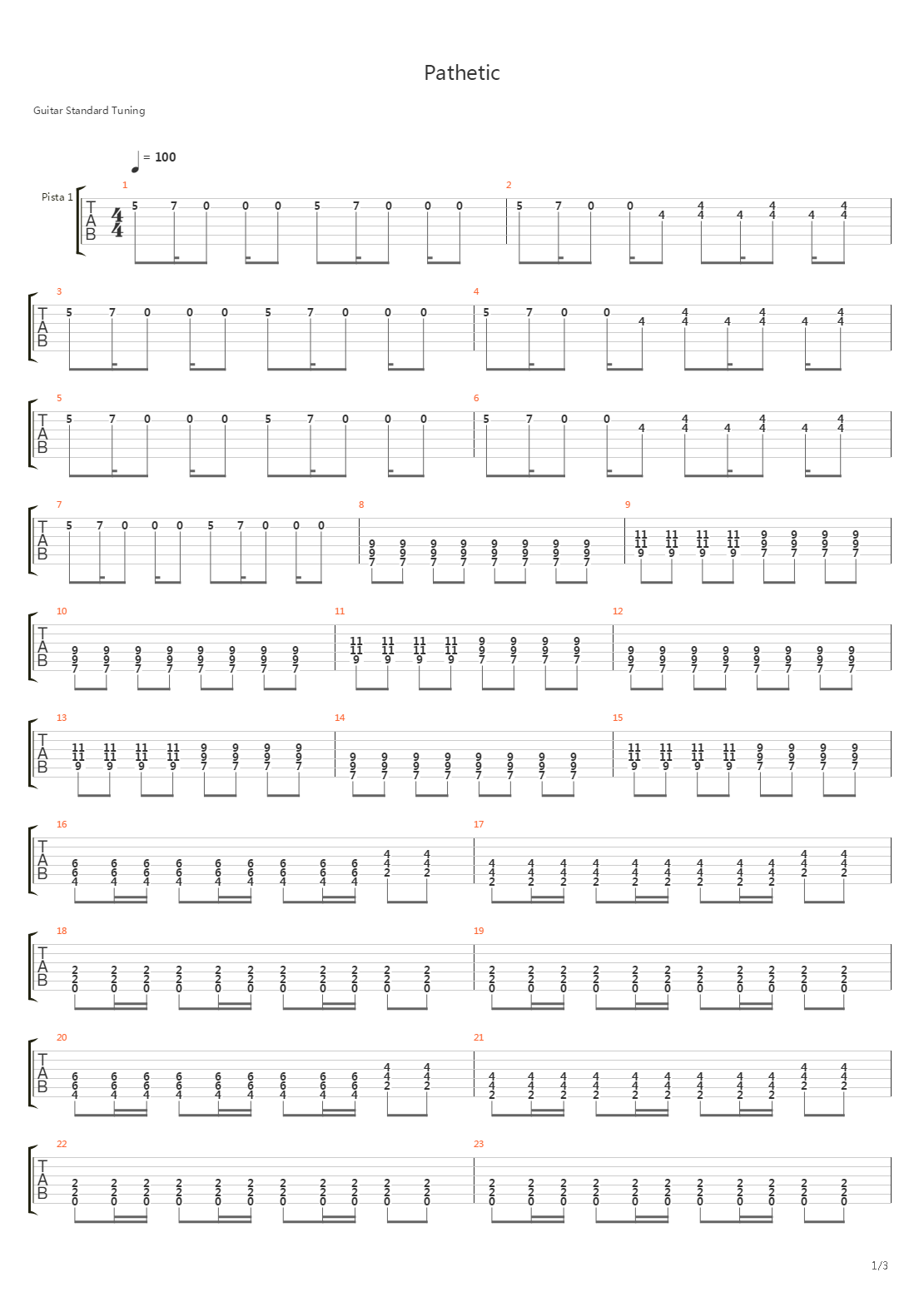 Pathetic吉他谱