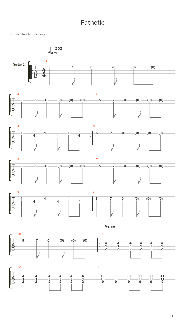 Pathetic吉他谱