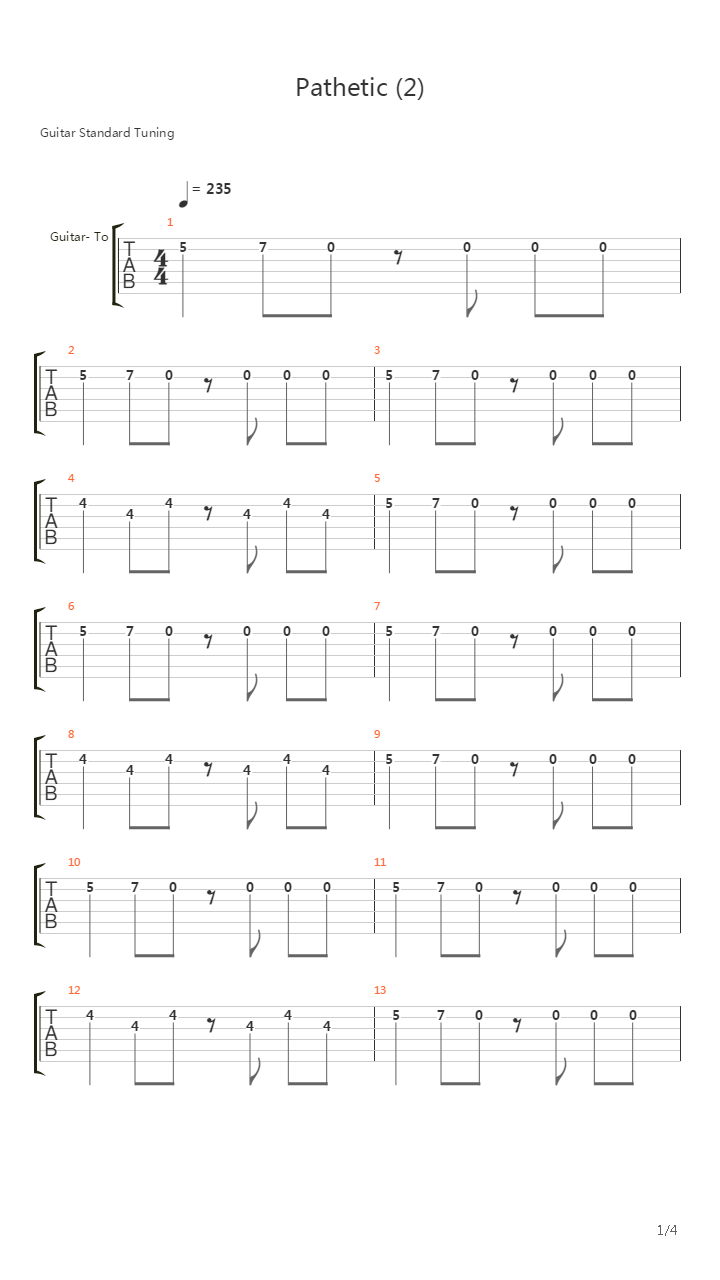 Pathetic吉他谱