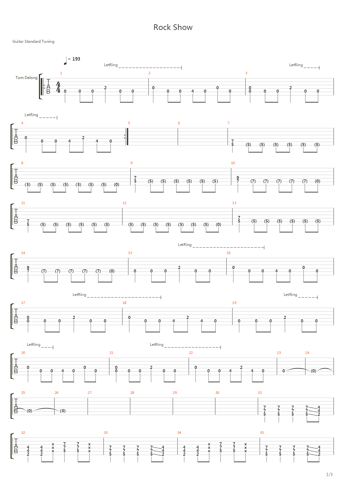 Rock Show吉他谱