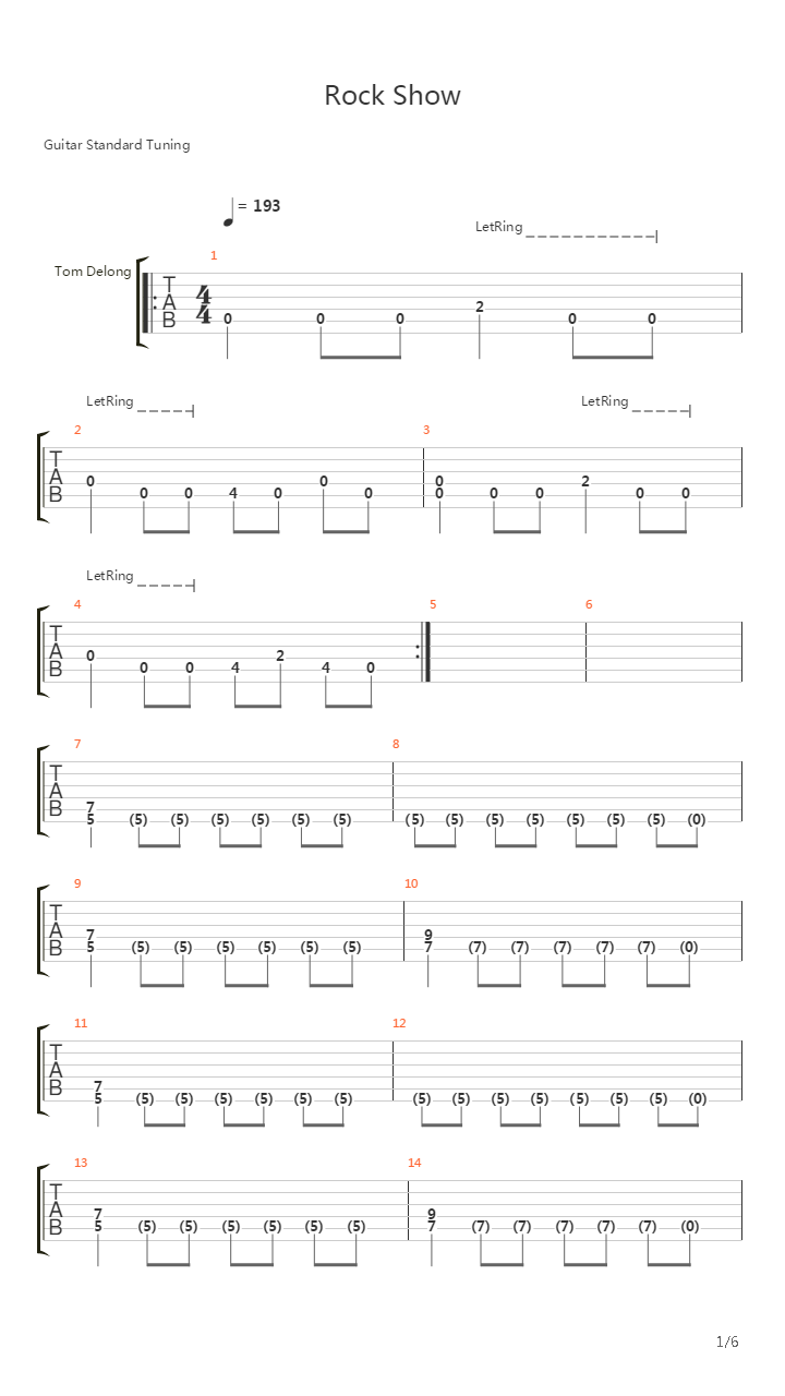 Rock Show吉他谱