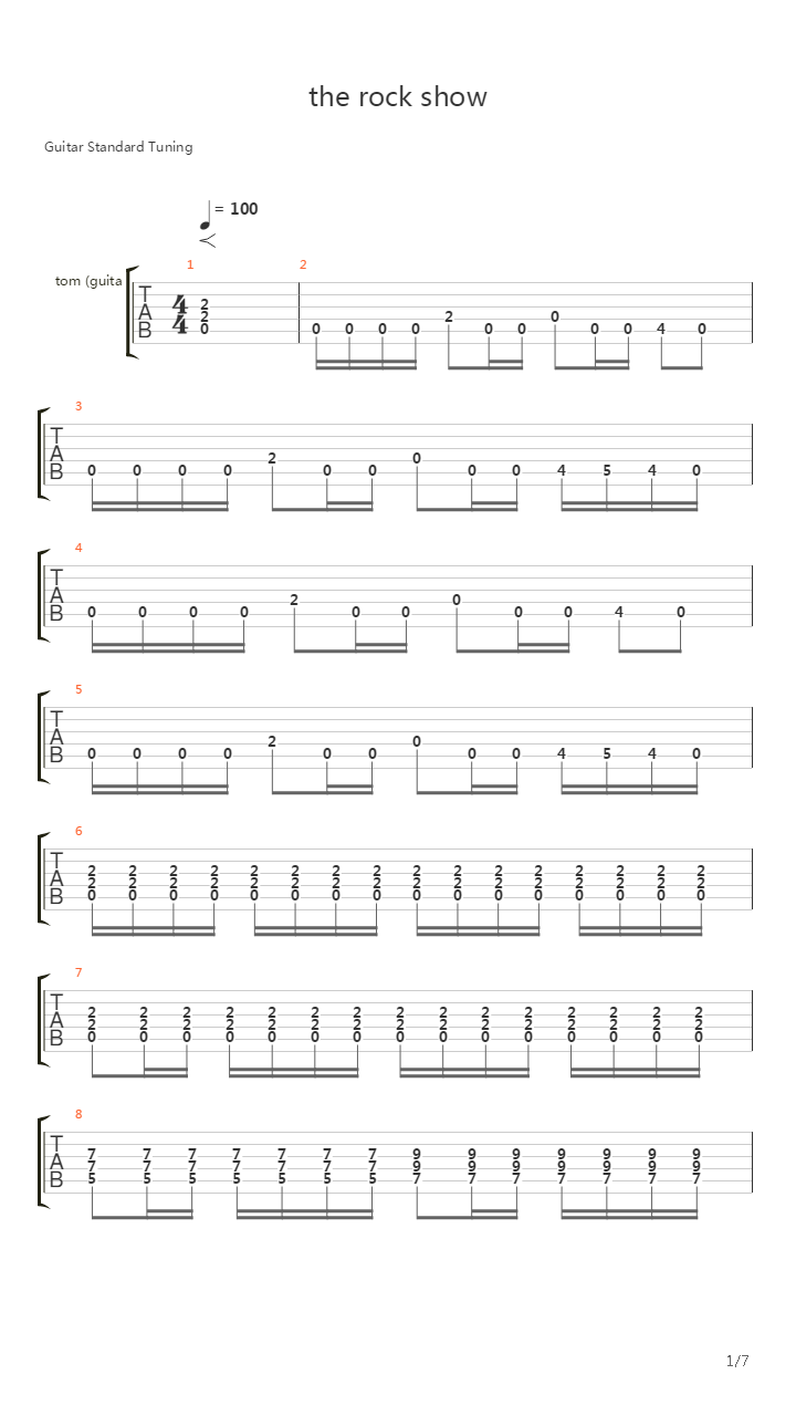 Rock Show吉他谱