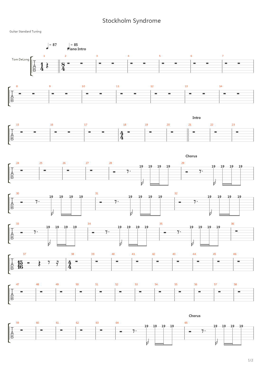 Stockholm Syndrome吉他谱