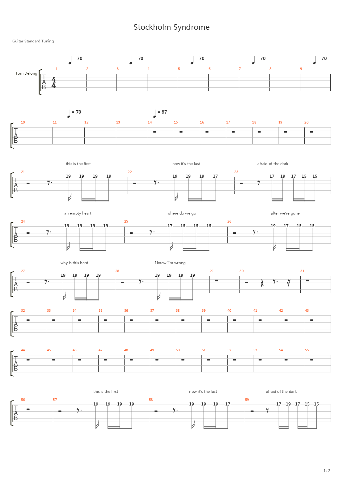 Stockholm Syndrome吉他谱