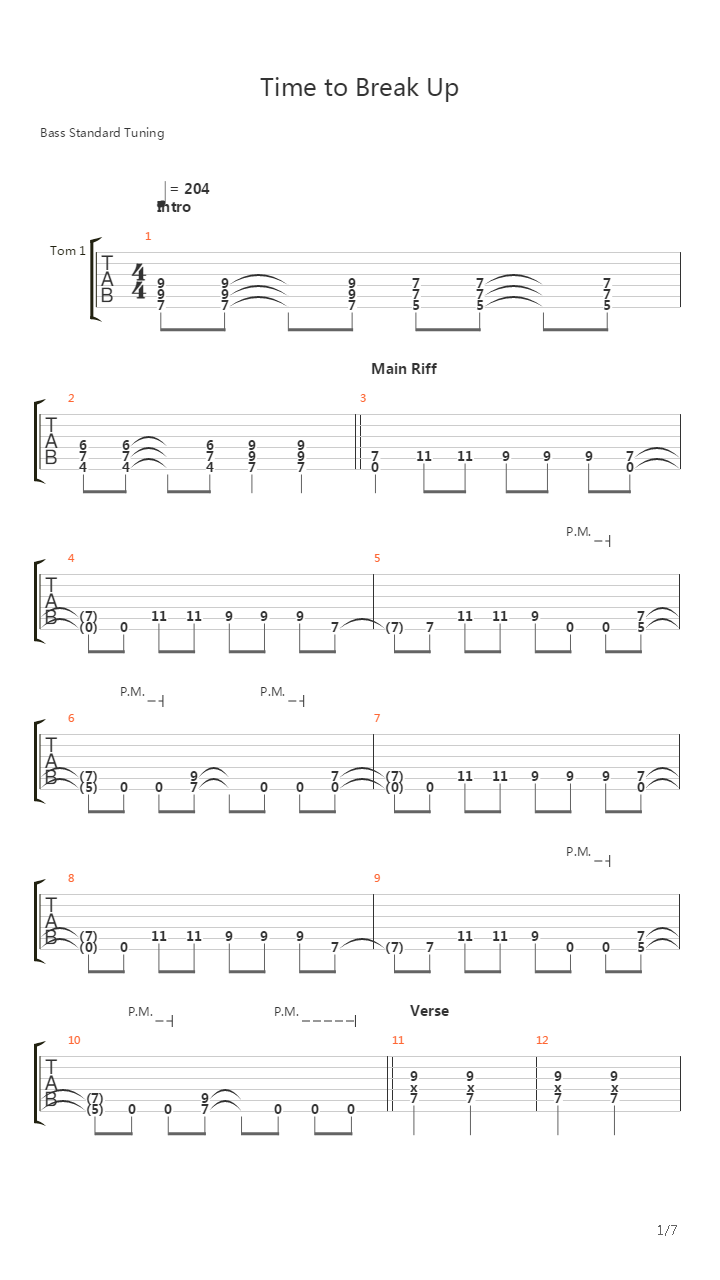 Time To Break Up吉他谱