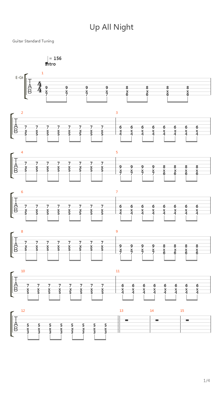 Up All Night吉他谱