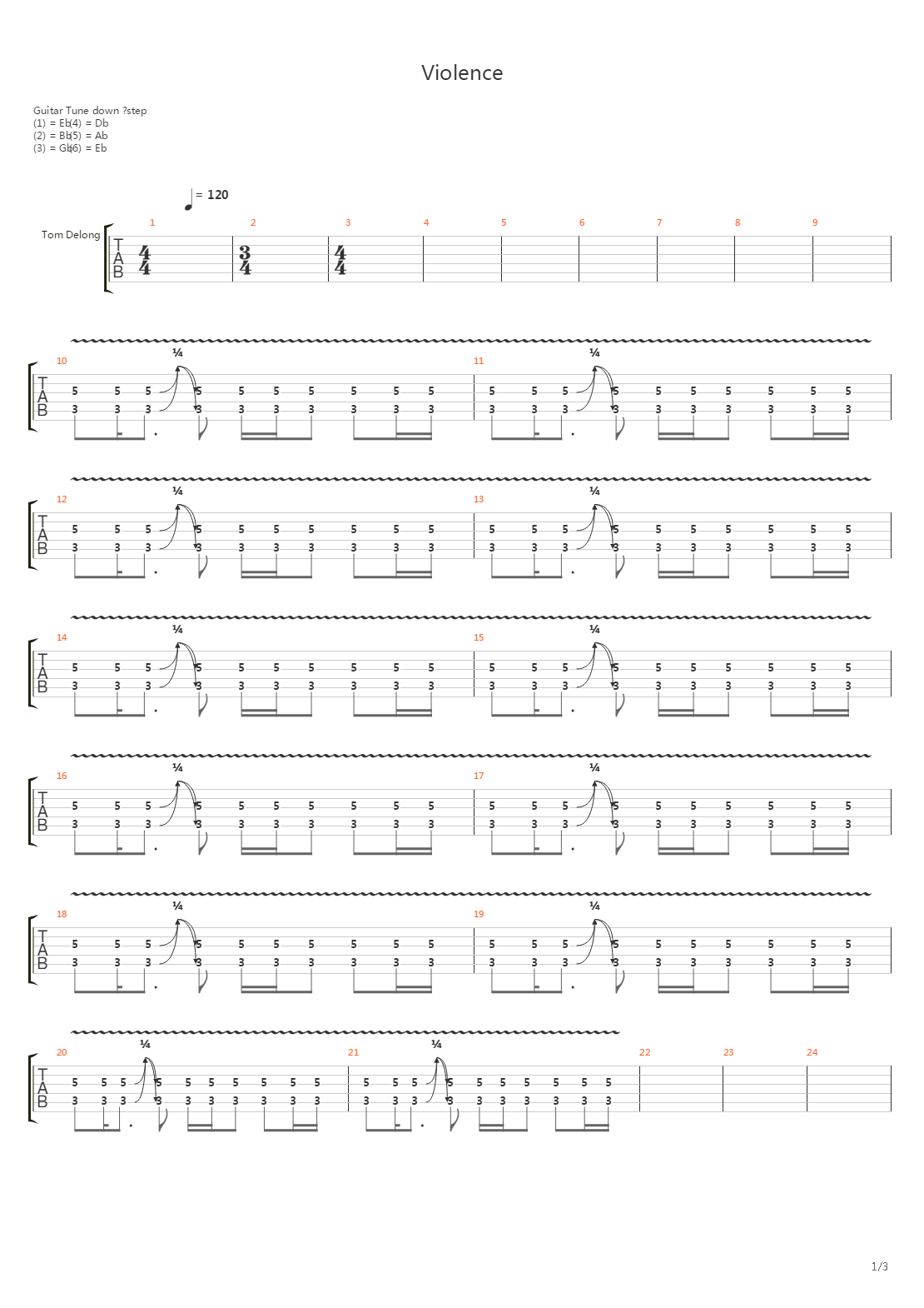 Violence吉他谱