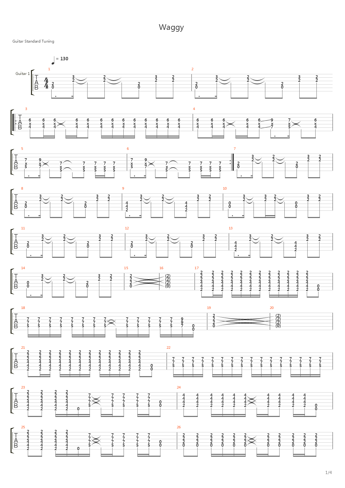 Waggy吉他谱