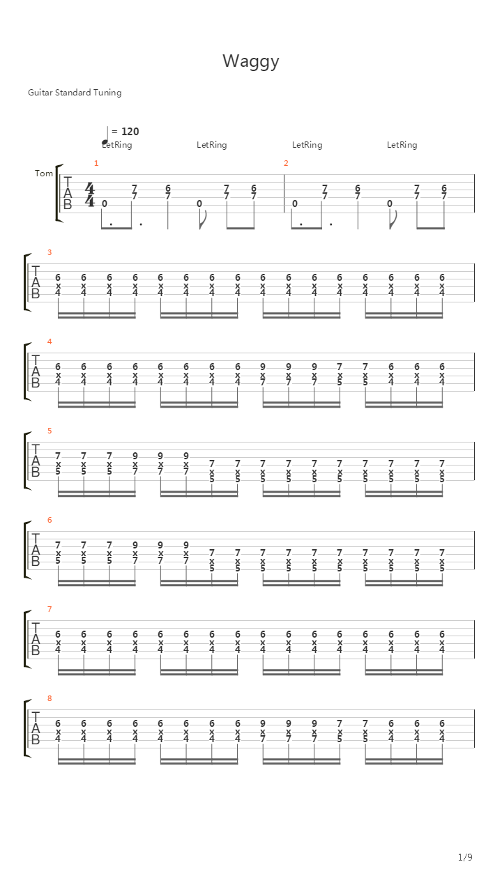 Waggy吉他谱