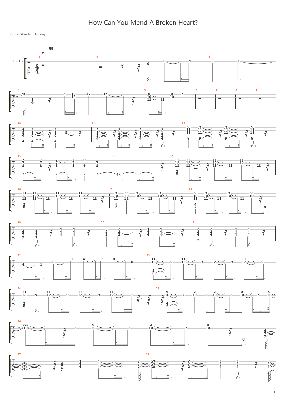How Can You Mend A Broken Heart吉他谱