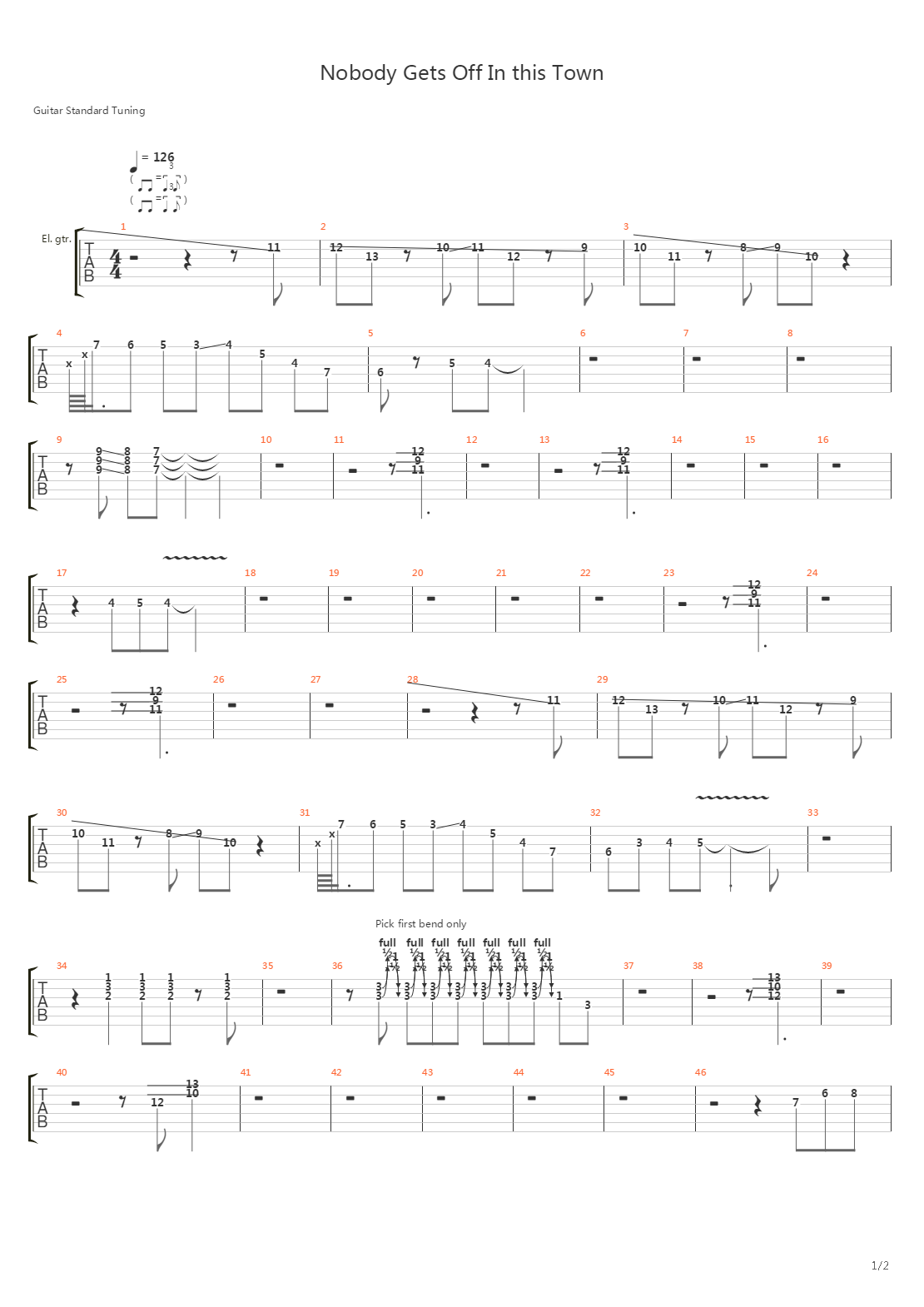 Nobody Gets Off In This Town吉他谱
