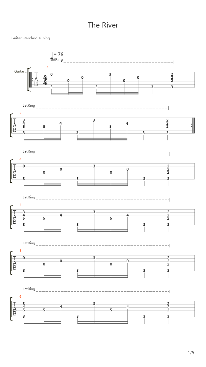 The River吉他谱