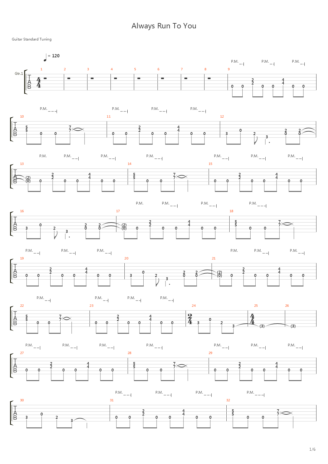 Always Run To You吉他谱