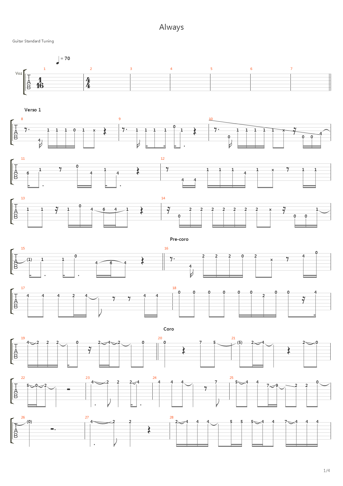 Always吉他谱