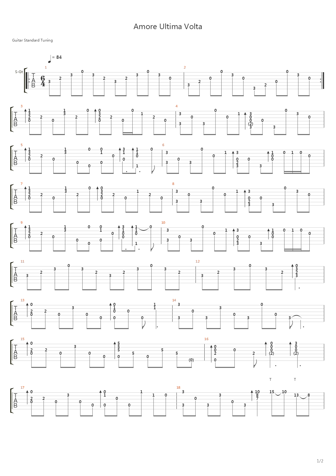 Anna(安娜) - Amore Ultima Volta吉他谱