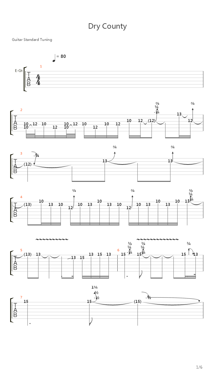 Dry County吉他谱