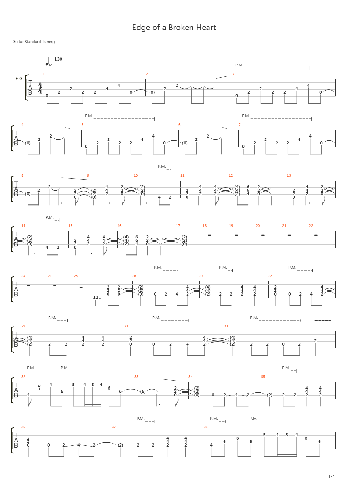 Edge Of A Broken Heart吉他谱