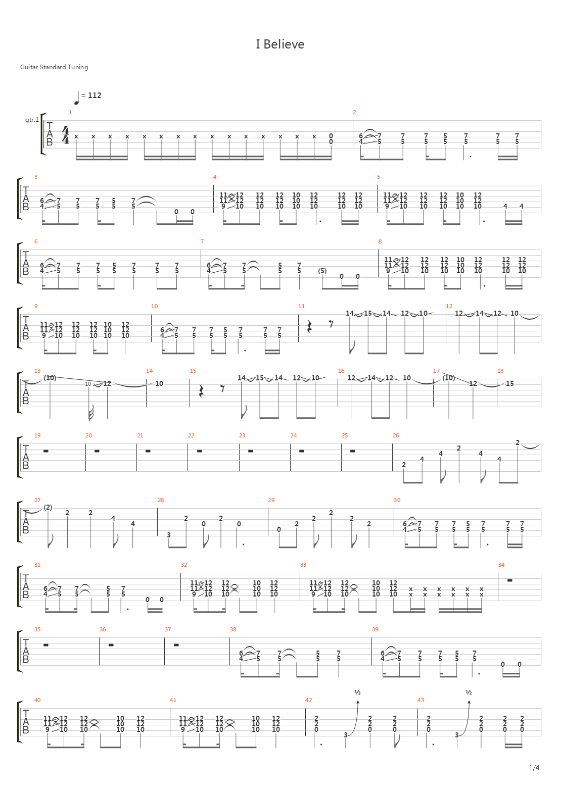 I Believe吉他谱