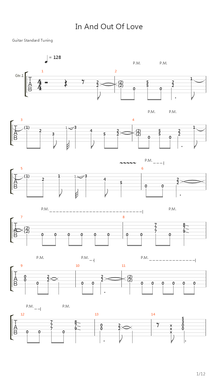 In And Out Of Love吉他谱