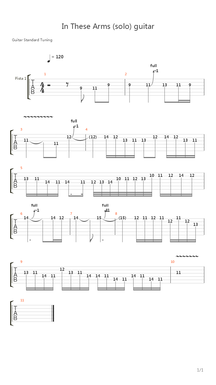 In These Arms吉他谱