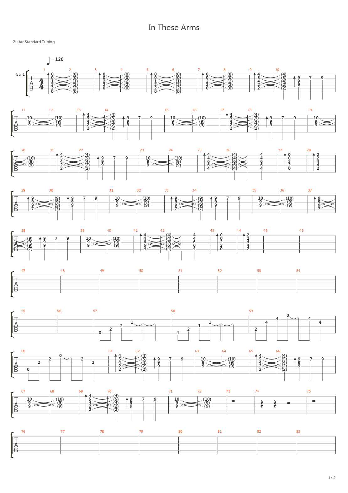 In These Arms吉他谱