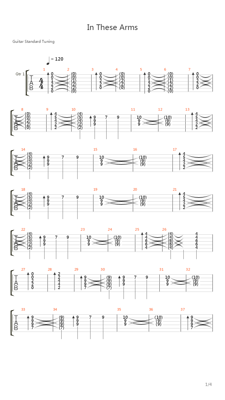 In These Arms吉他谱