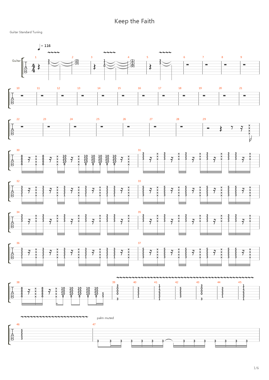Keep The Faith吉他谱