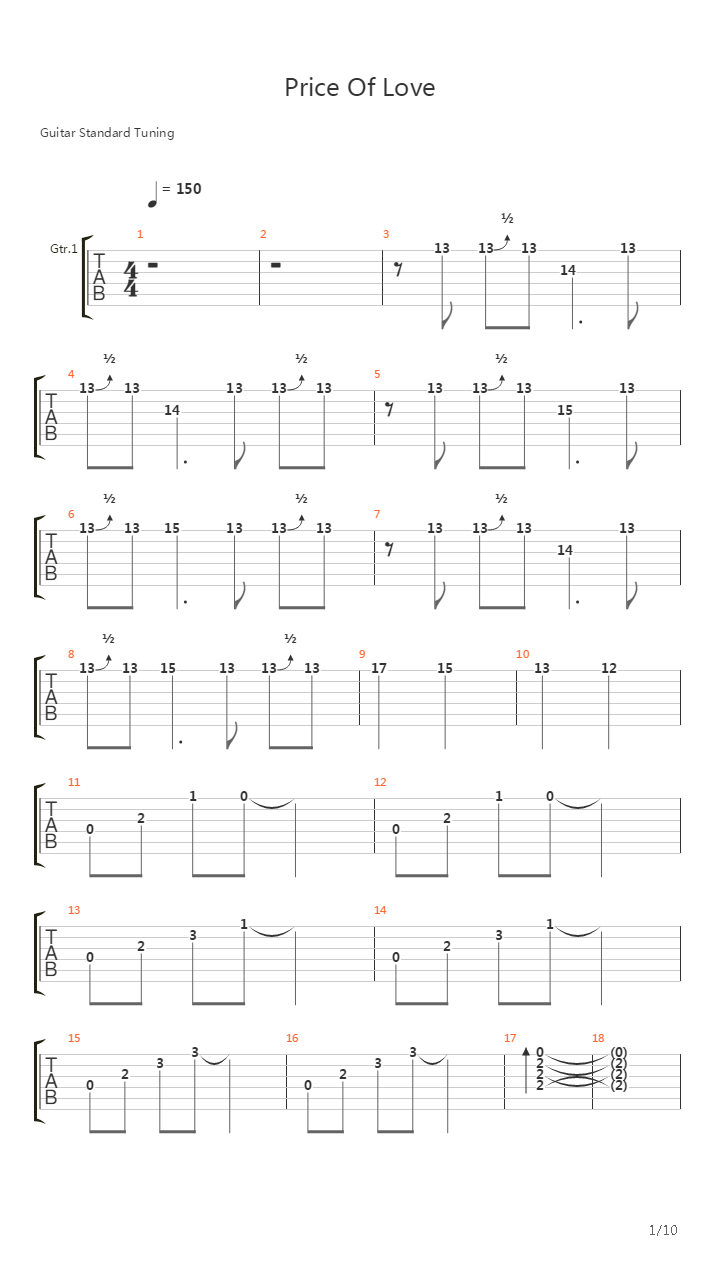 Price Of Love吉他谱