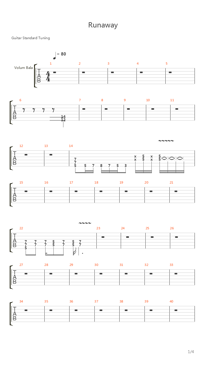 Runaway吉他谱
