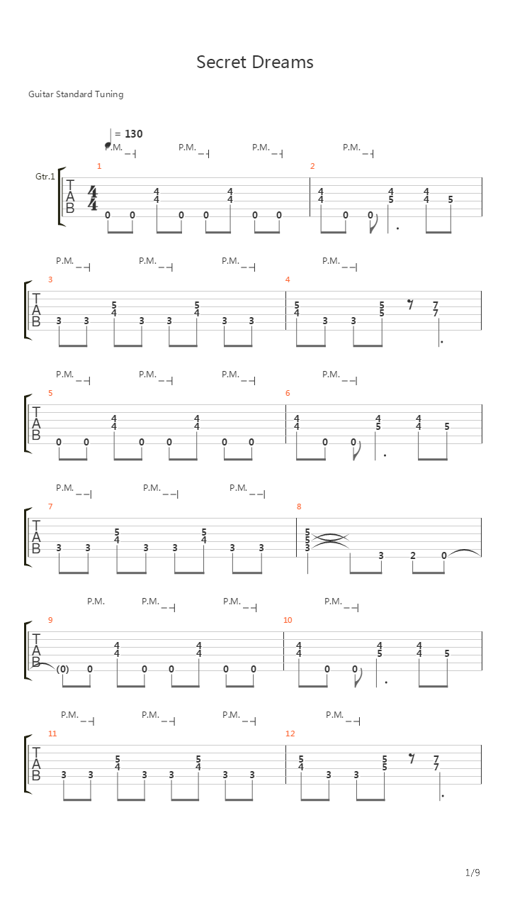 Secret Dreams吉他谱