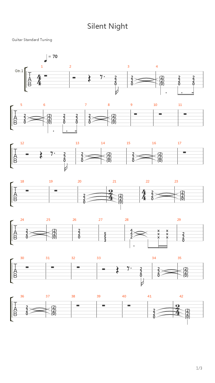 Silent Night吉他谱