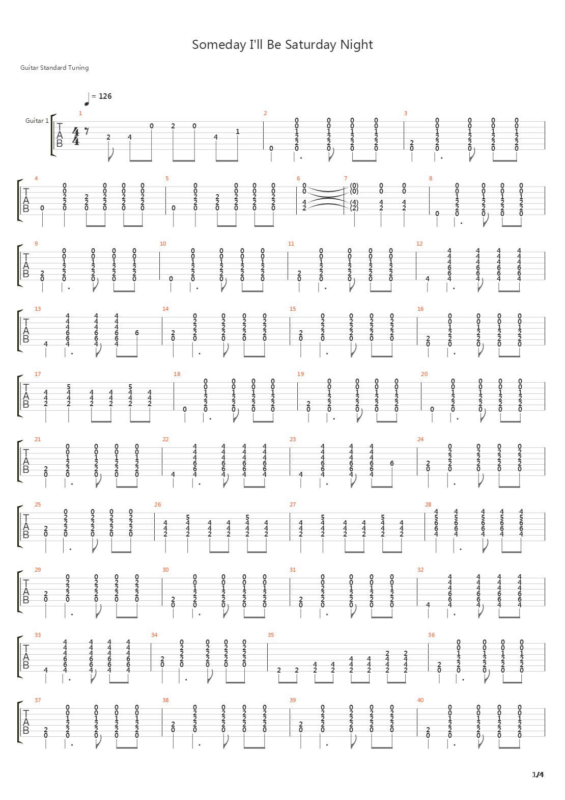 Someday Ill Be Saturday Night吉他谱