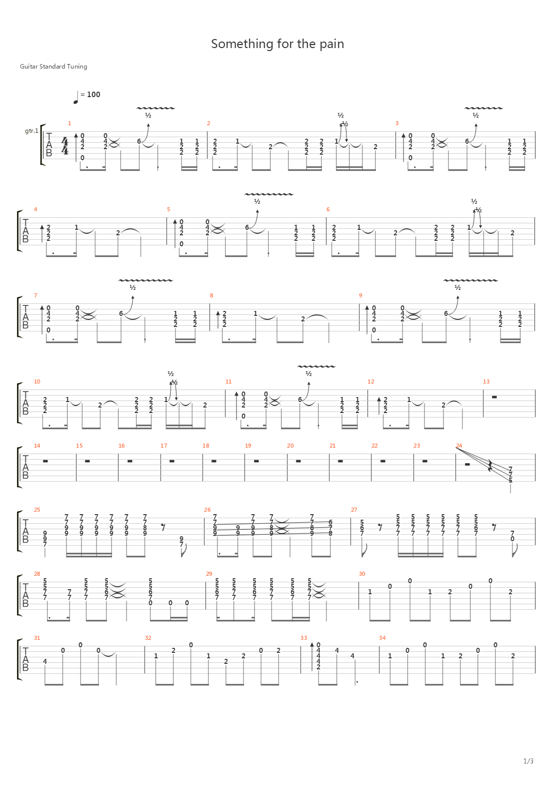 Something For The Pain吉他谱
