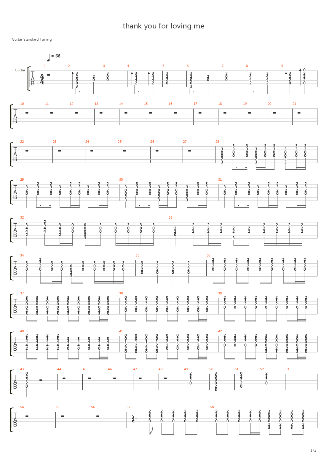 Thank You For Loving Me吉他谱