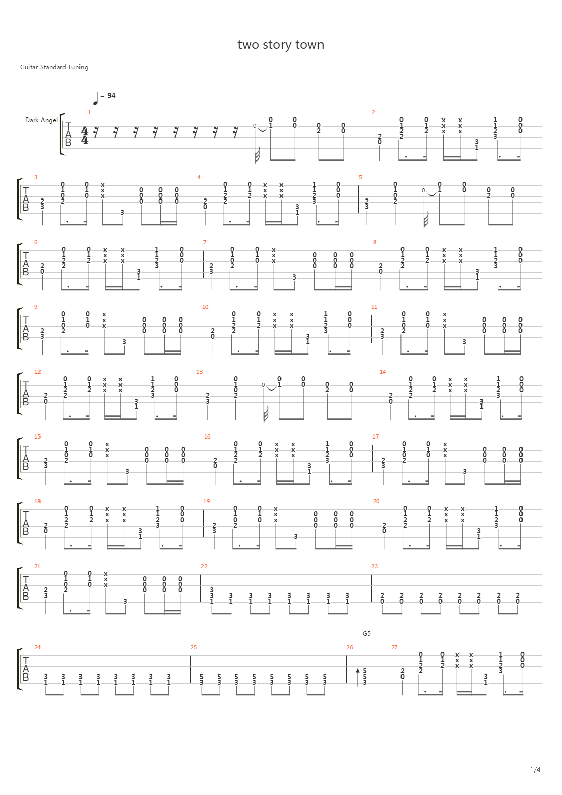 Two Story Town吉他谱