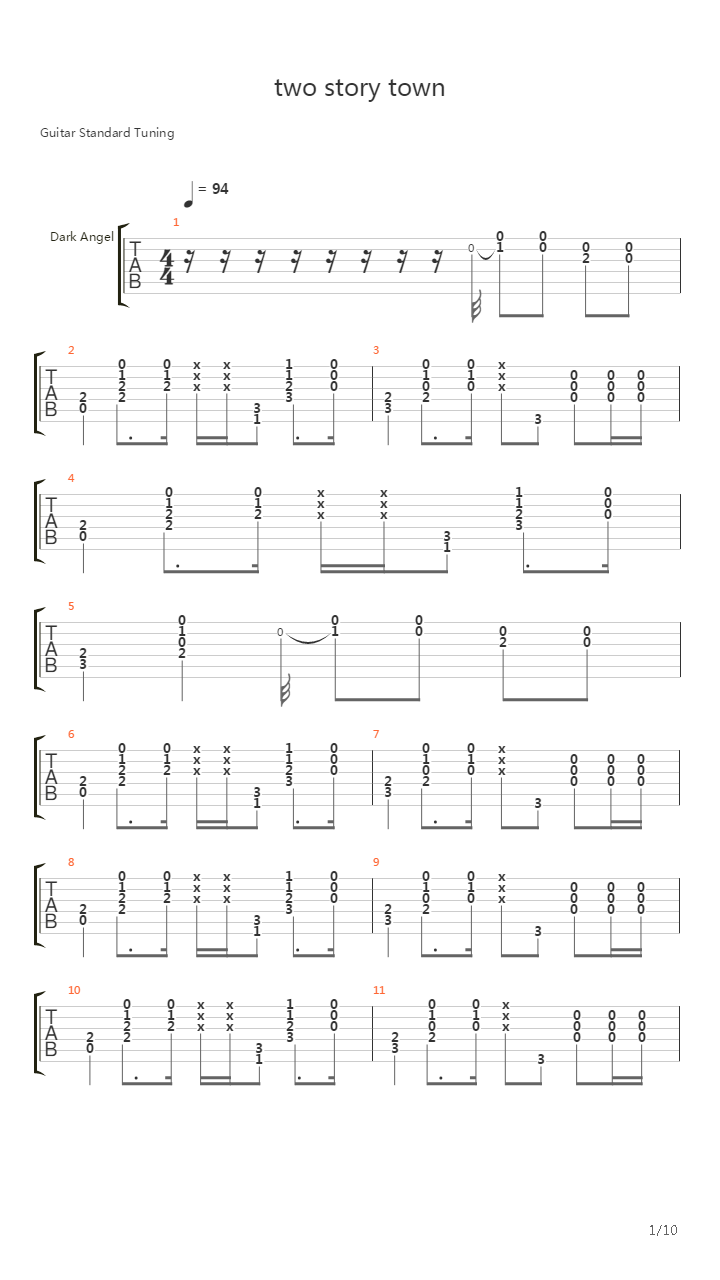 Two Story Town吉他谱