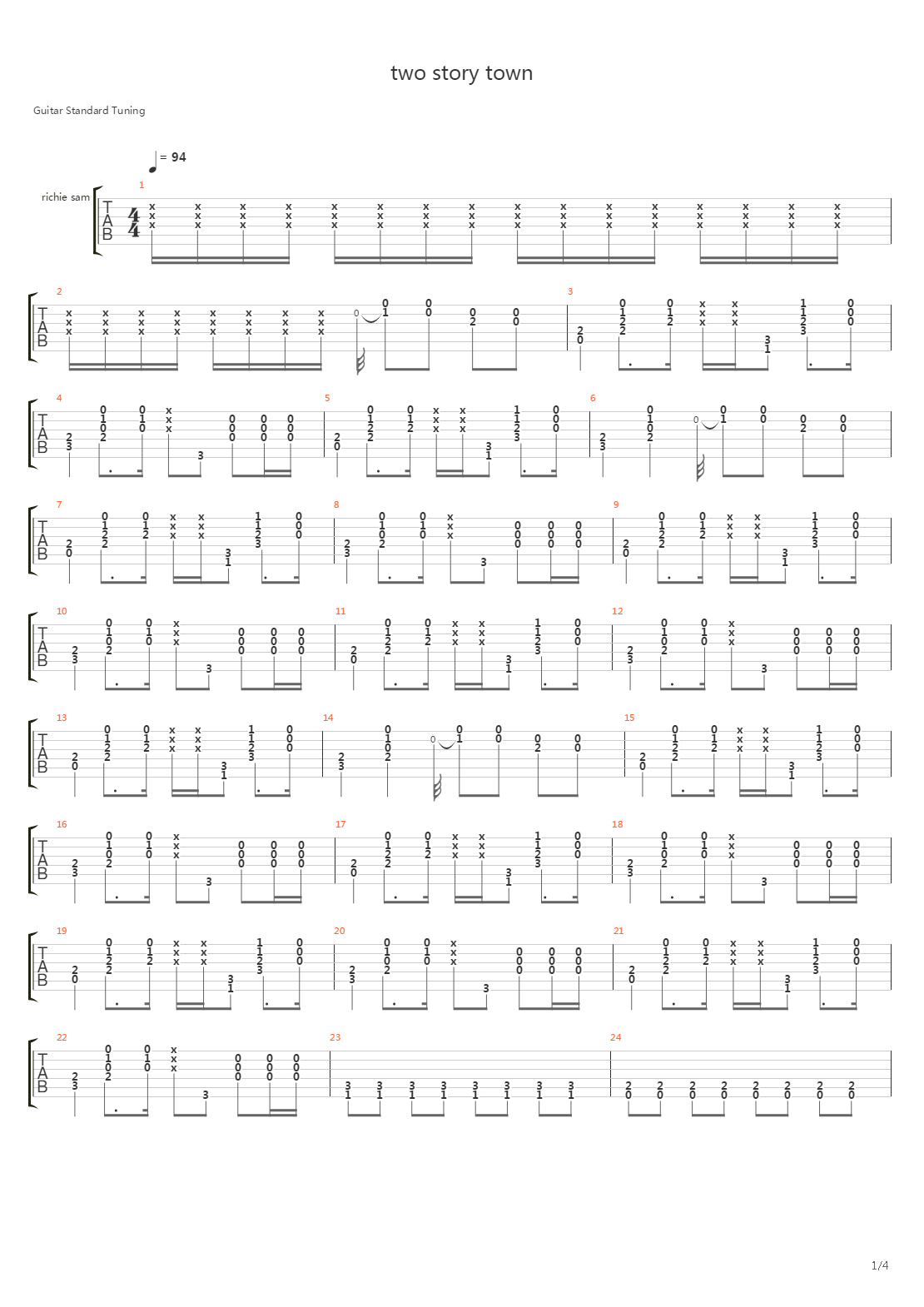 Two Story Town吉他谱