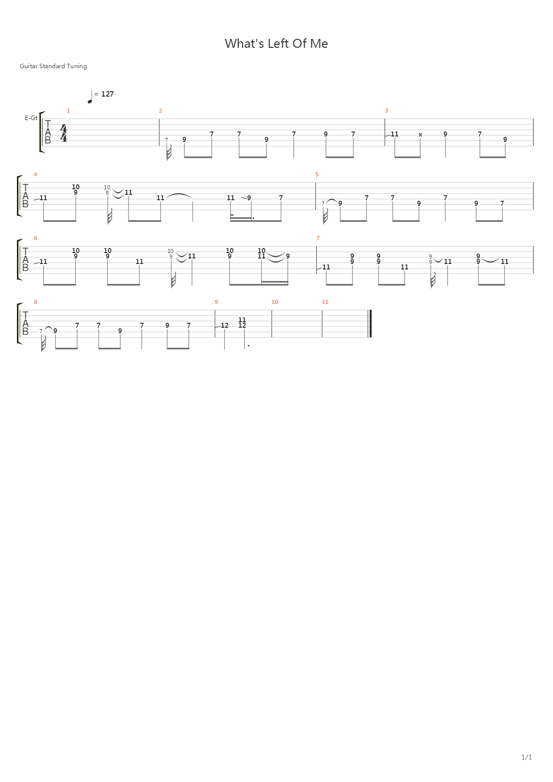 Whats Left Of Me吉他谱