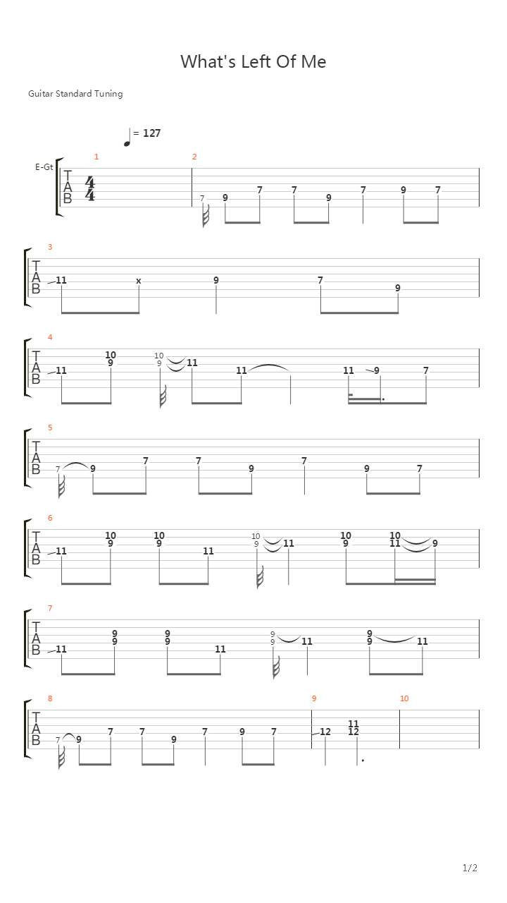 Whats Left Of Me吉他谱