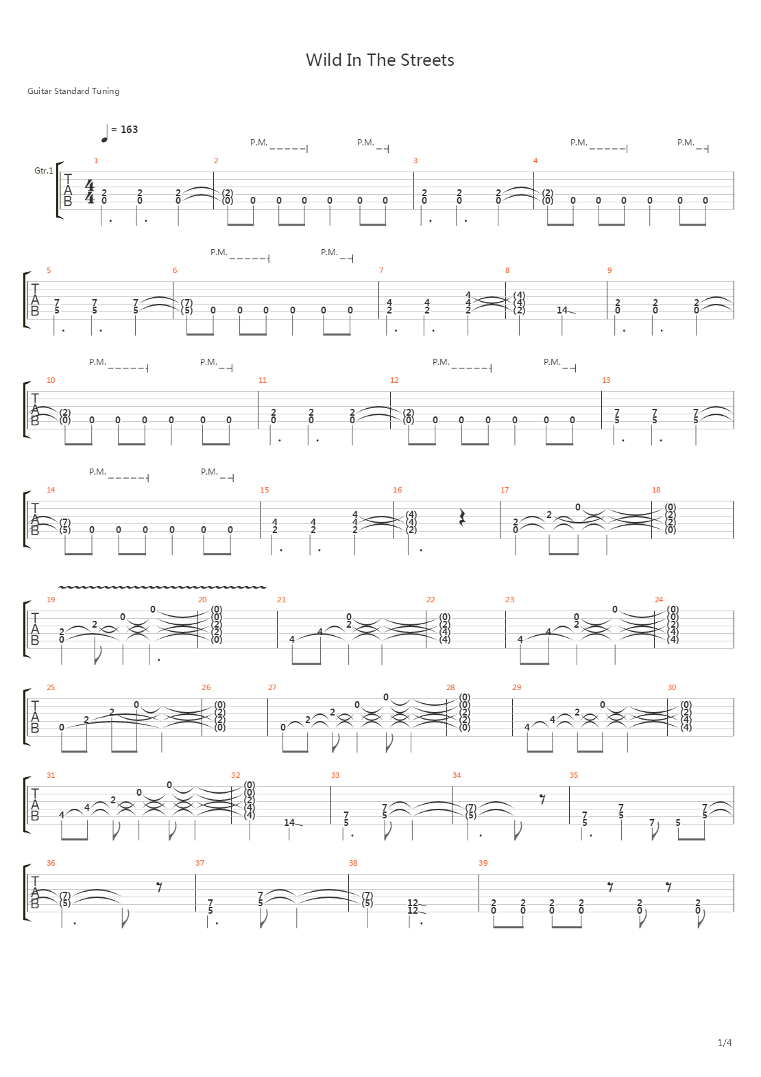 Wild In The Streets吉他谱