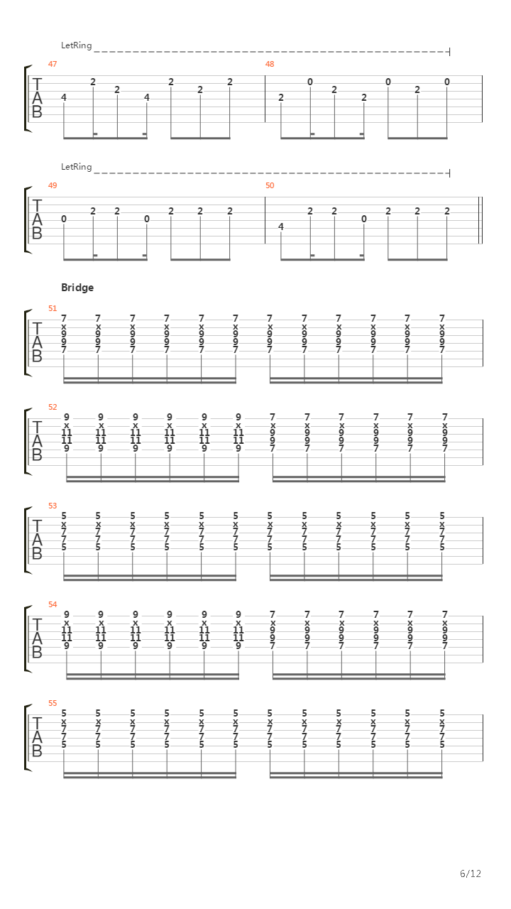 All These Things I Hate For One Guitar吉他谱