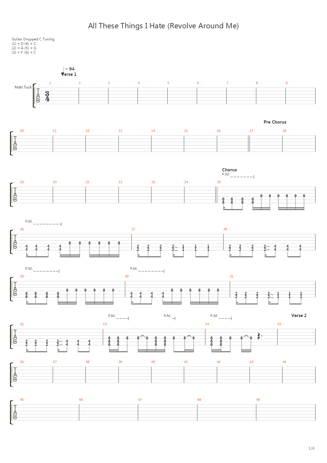 All These Things I Hate Revolve Around Me吉他谱