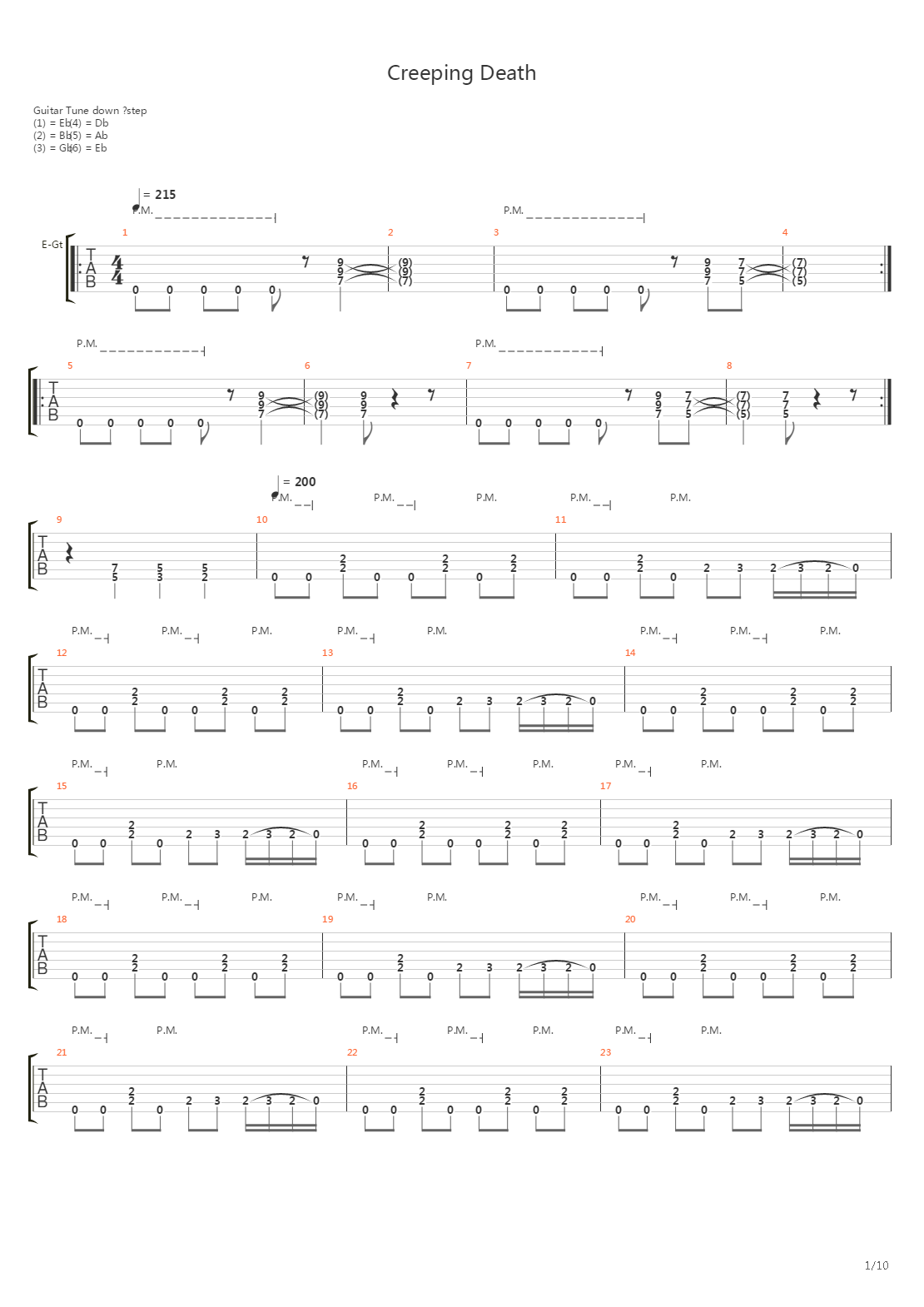 Creeping Death吉他谱