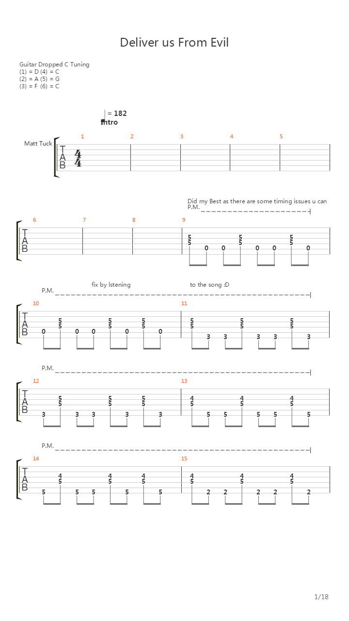Deliver Us From Evil吉他谱