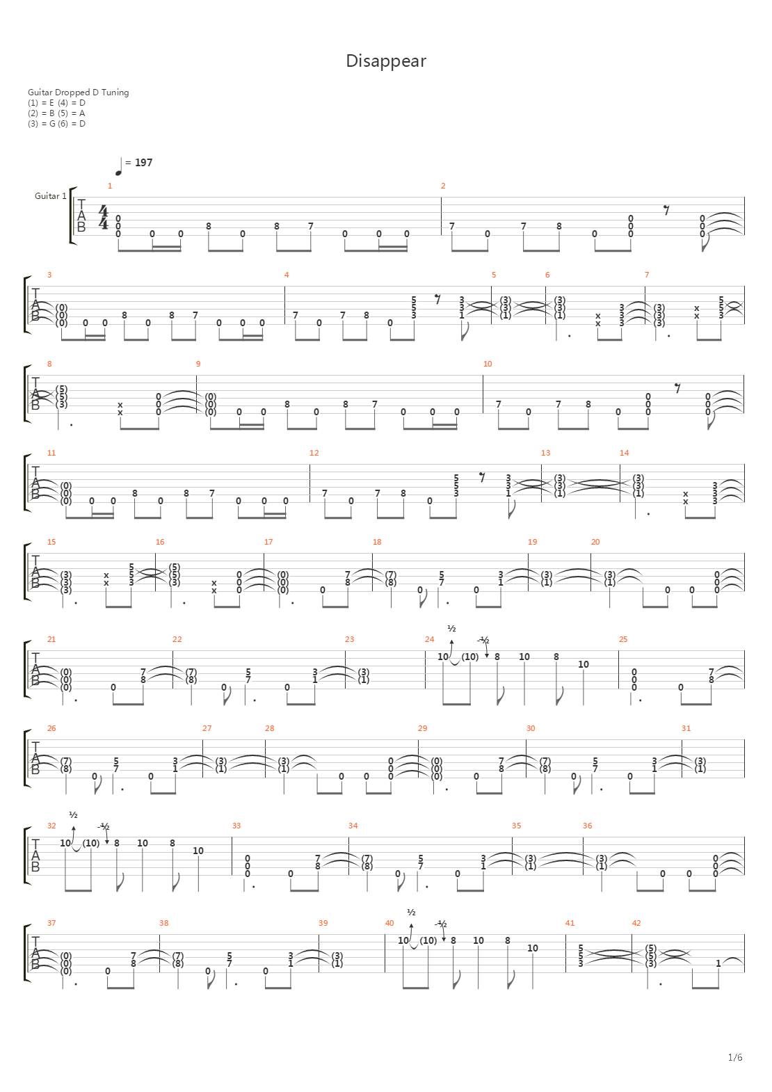 Disappear吉他谱